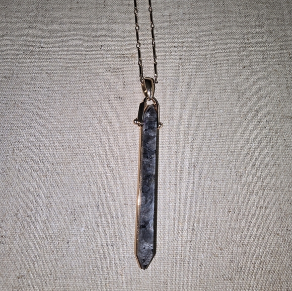 Stella & Dot Rose Gold/Marble Rebel Pendant and Stud Earrings - Picture 3 of 7